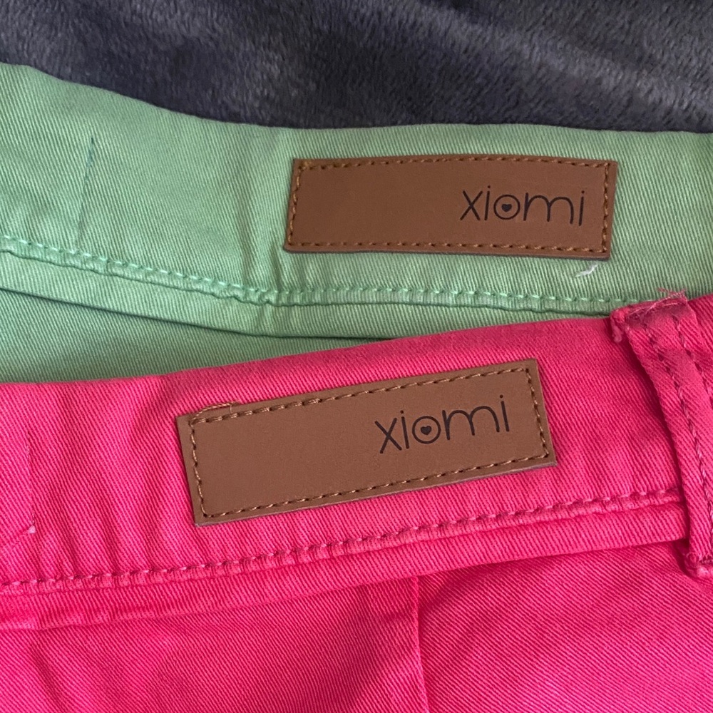 Women’s Cotton Blend Bermuda Shorts - Pink & Green Two-Pack - Picture 3 of 4